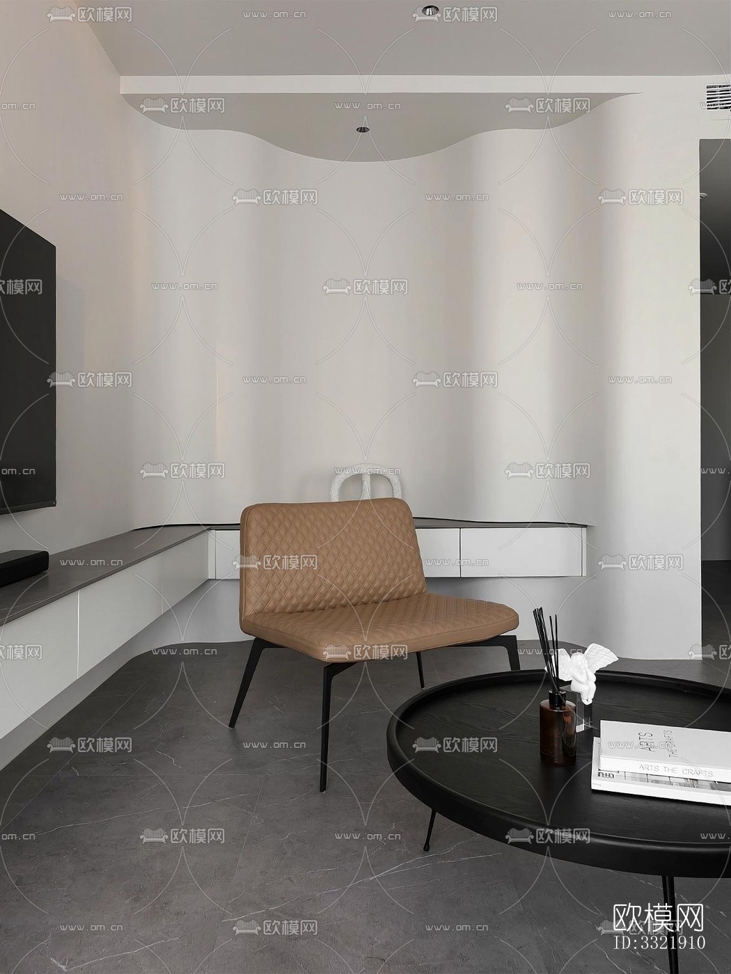 现代客厅效果图下载（渲染图5）