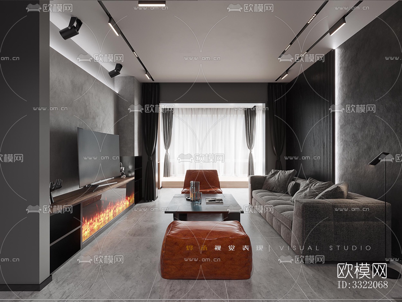 现代客厅效果图下载（渲染图6）