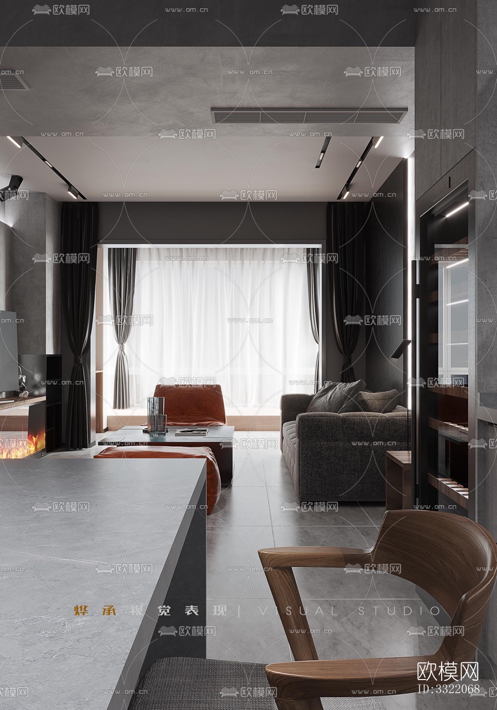 现代客厅效果图下载（渲染图16）