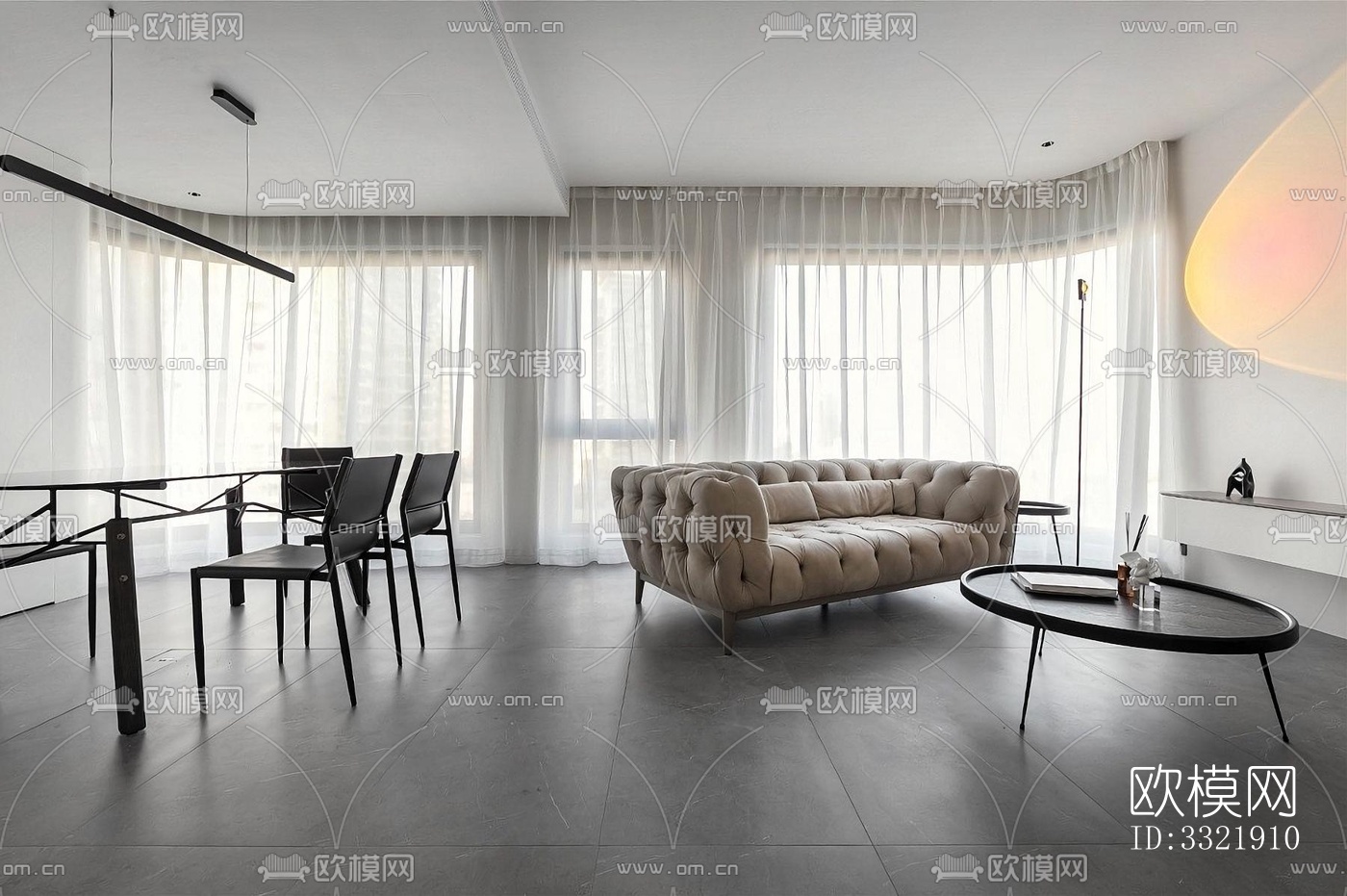 现代客厅效果图下载（渲染图2）