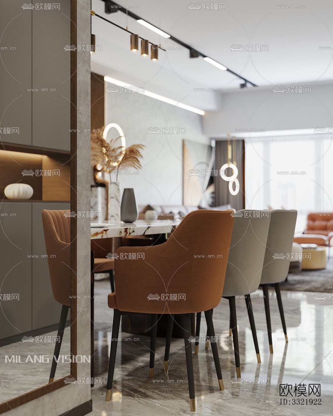 现代客厅效果图下载（渲染图5）