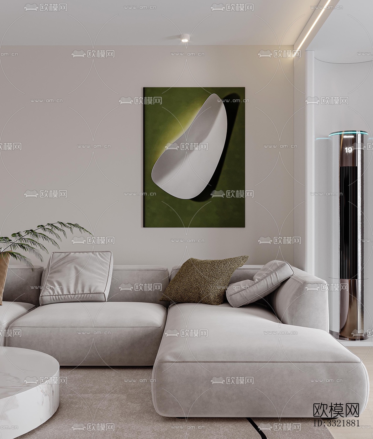 现代客厅效果图下载（渲染图4）