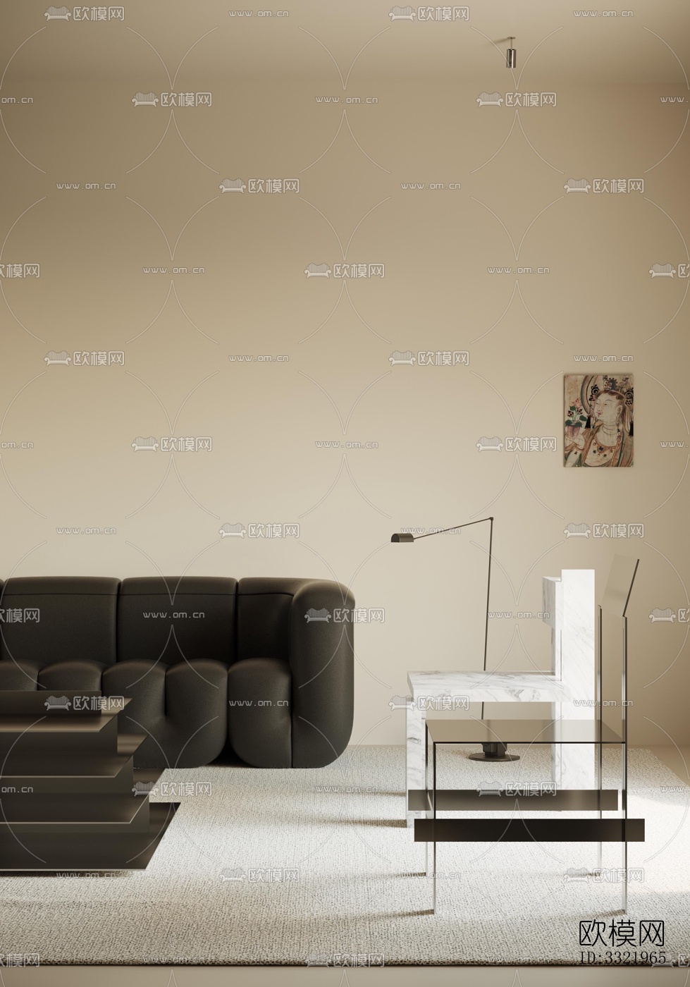 现代客厅效果图下载（渲染图7）