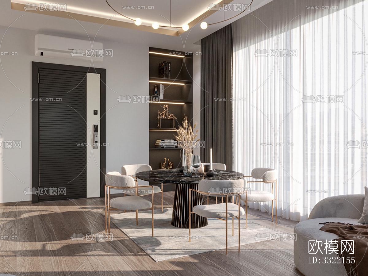 现代客厅效果图下载（渲染图11）