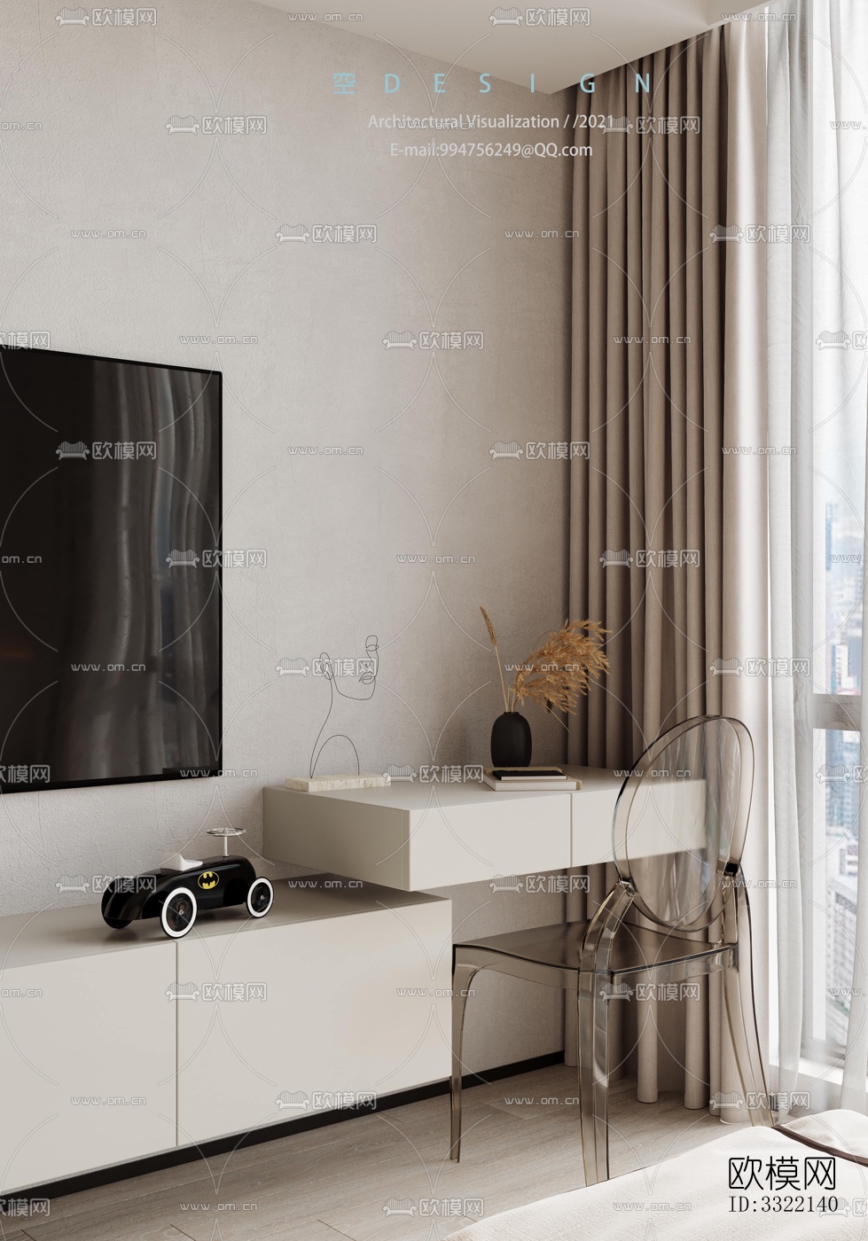 现代客厅效果图下载（渲染图8）