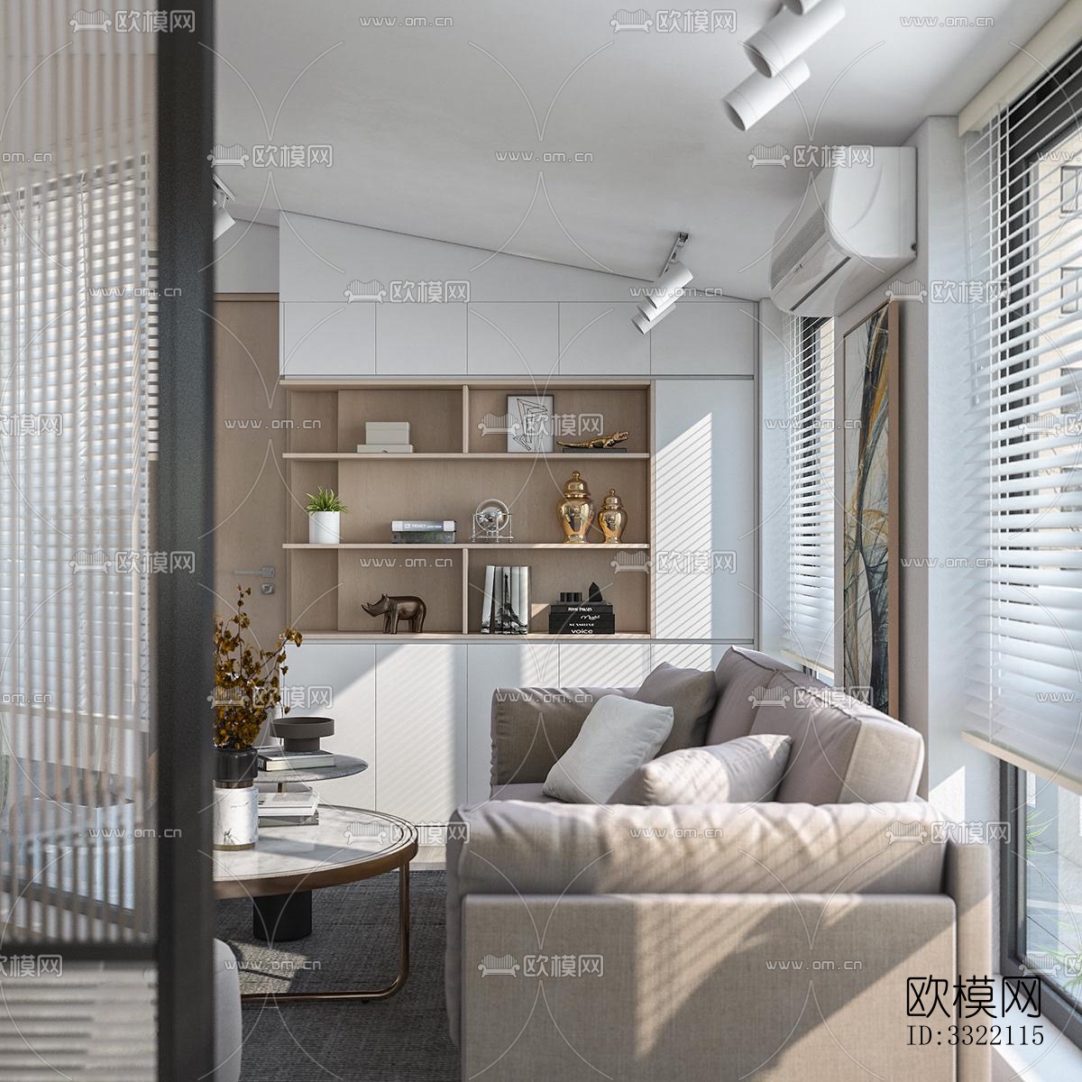 现代客厅效果图下载（渲染图6）