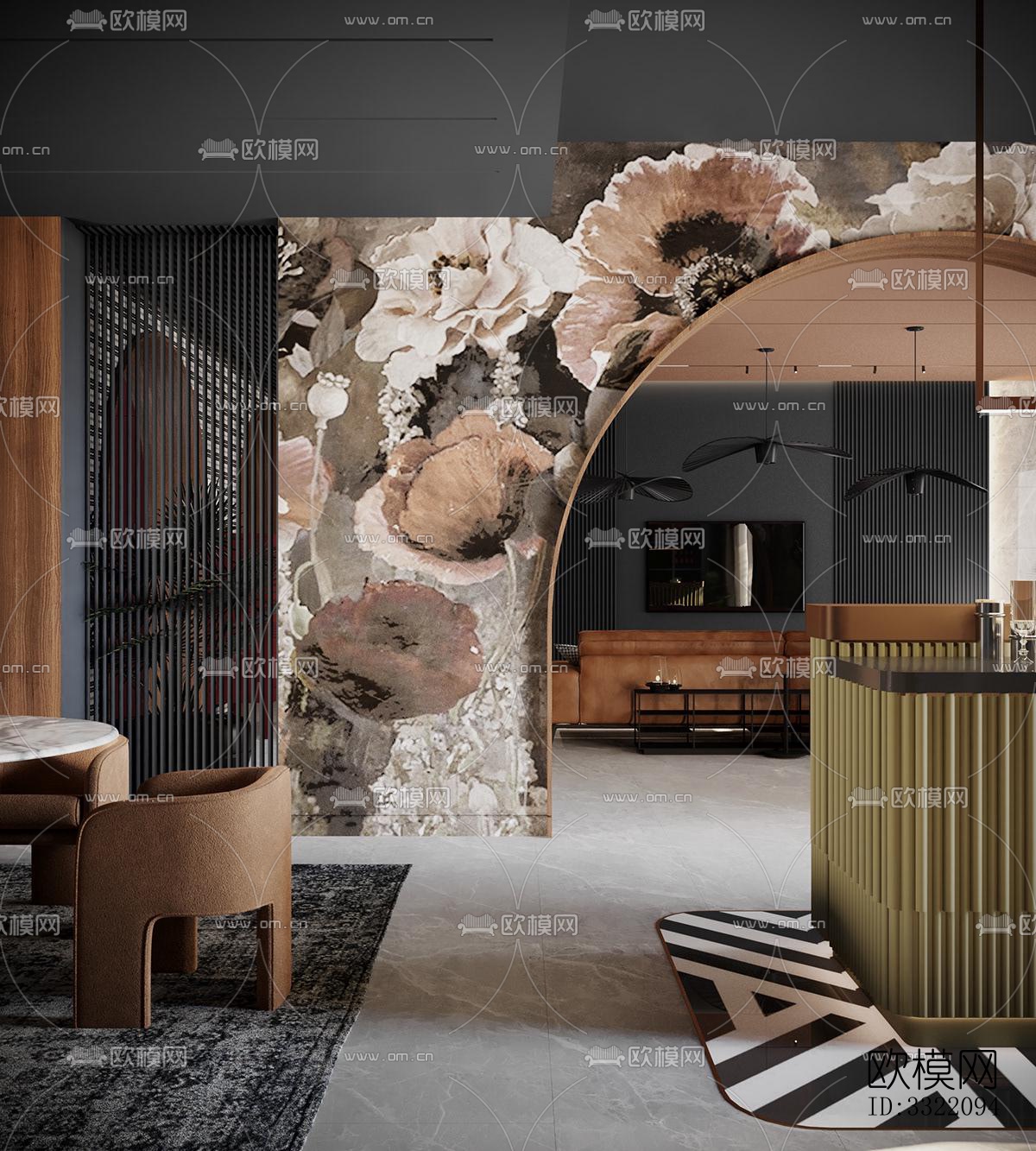 现代客厅效果图下载（渲染图9）