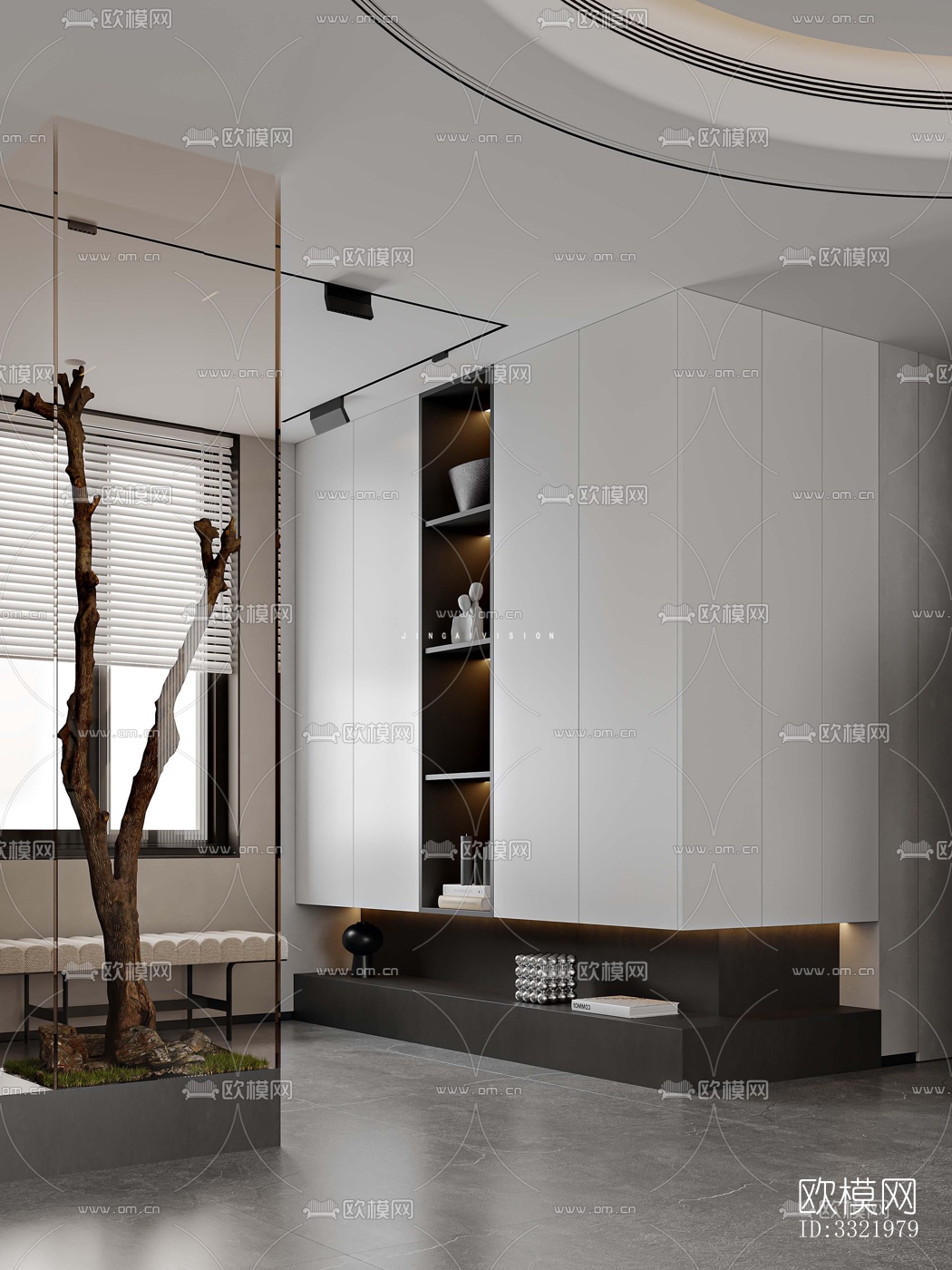 现代客厅效果图下载（渲染图2）