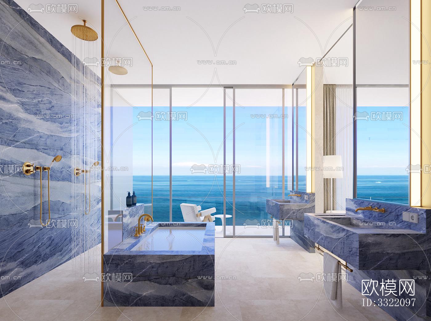 现代客厅效果图下载（渲染图4）