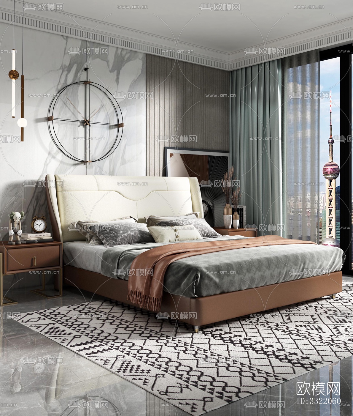 现代客厅效果图下载（渲染图2）