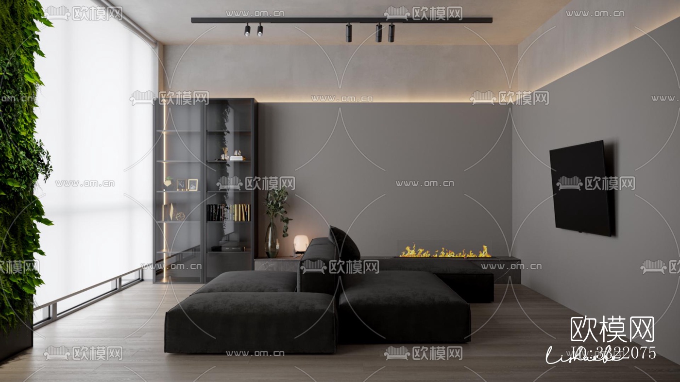 现代客厅效果图下载（渲染图6）