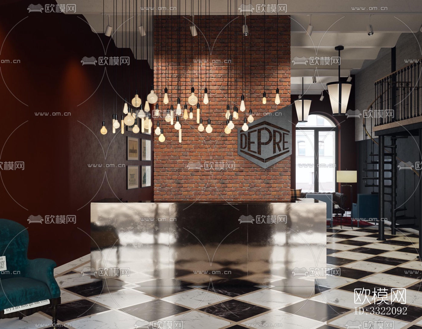 现代客厅效果图下载（渲染图1）