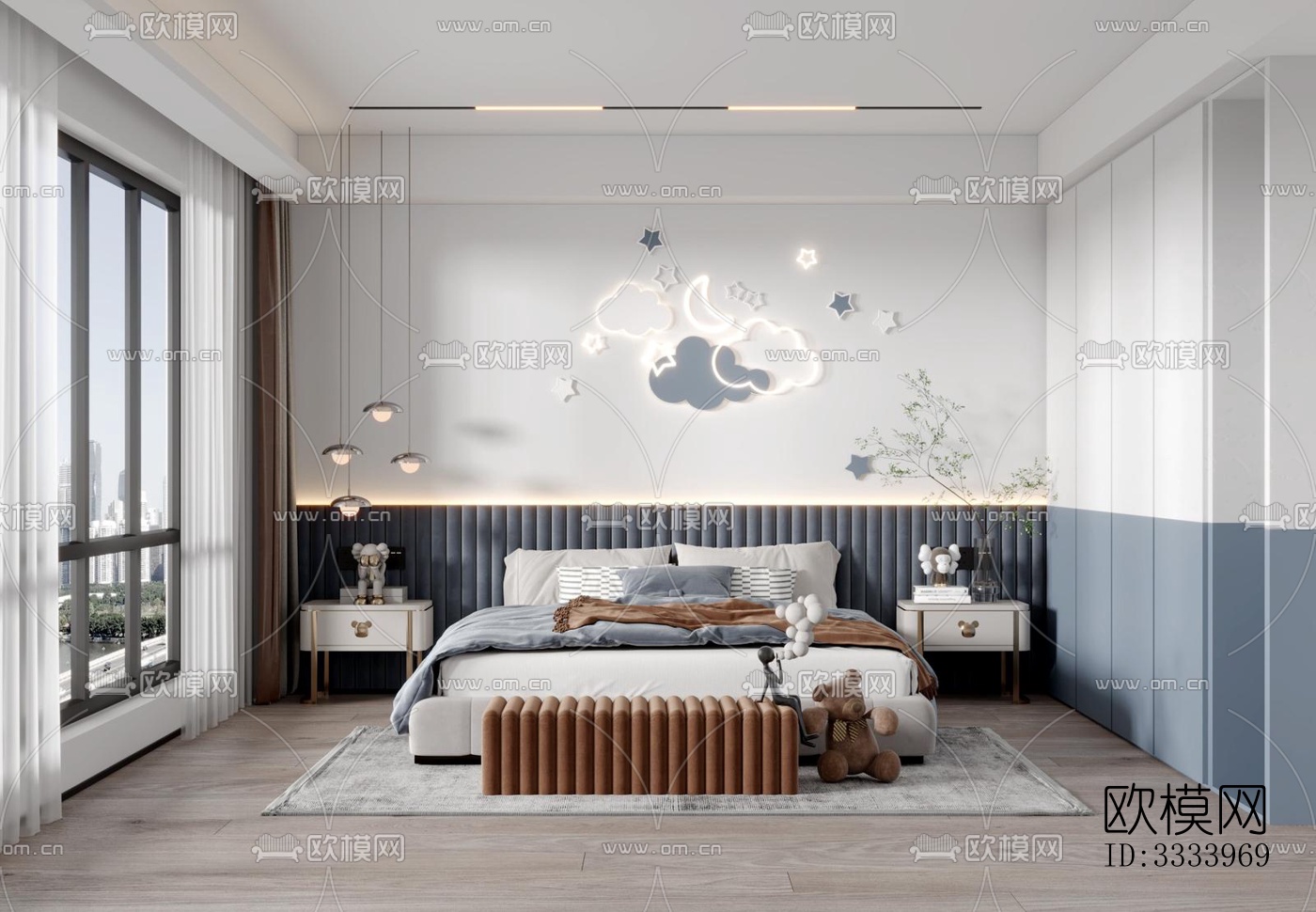 现代儿童房效果图下载（渲染图3）