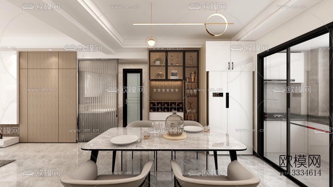 现代客厅效果图下载（渲染图3）