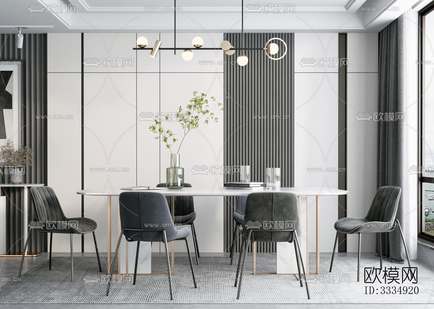现代餐厅效果图下载（渲染图5）