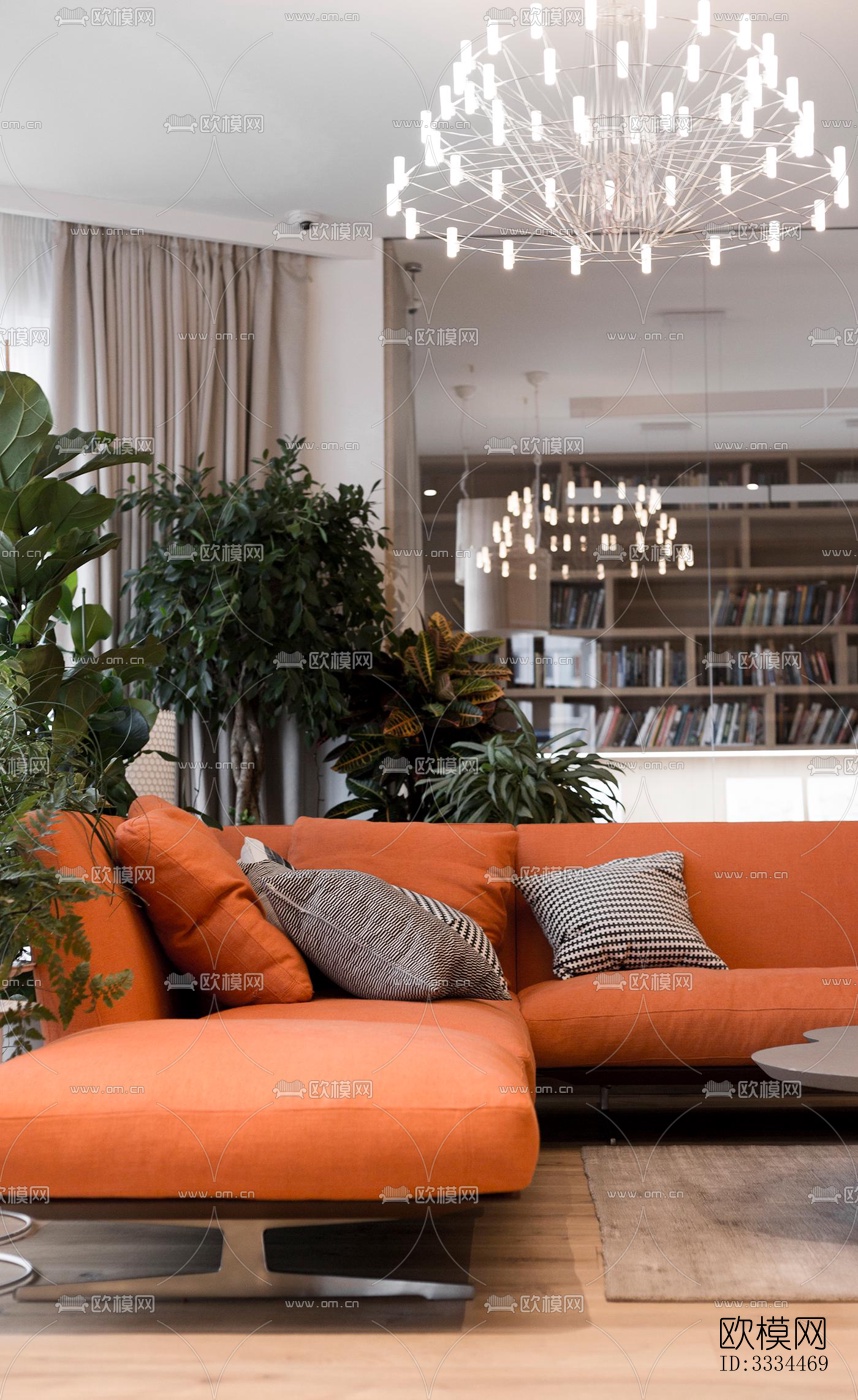 现代客厅效果图下载（渲染图9）