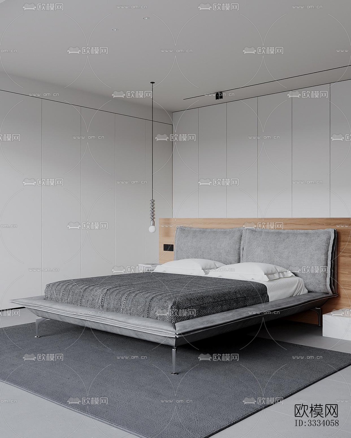现代卧室效果图下载（渲染图1）