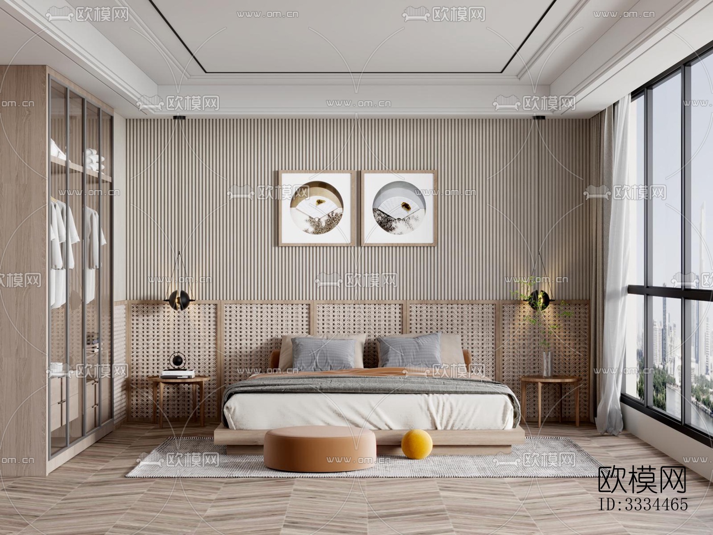 现代卧室效果图下载（渲染图2）