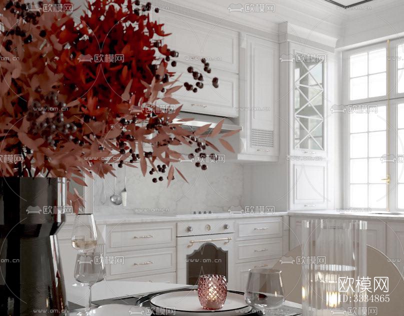 现代餐厅效果图下载（渲染图1）