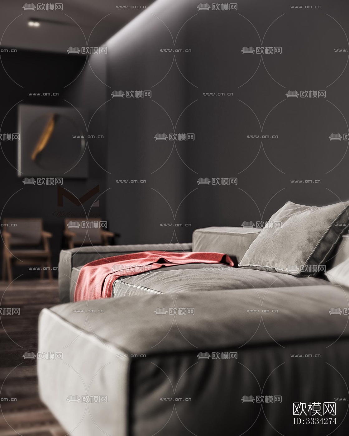 现代卧室效果图下载（渲染图4）