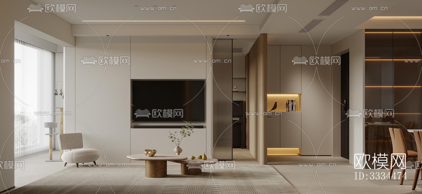 现代客厅效果图下载（渲染图6）
