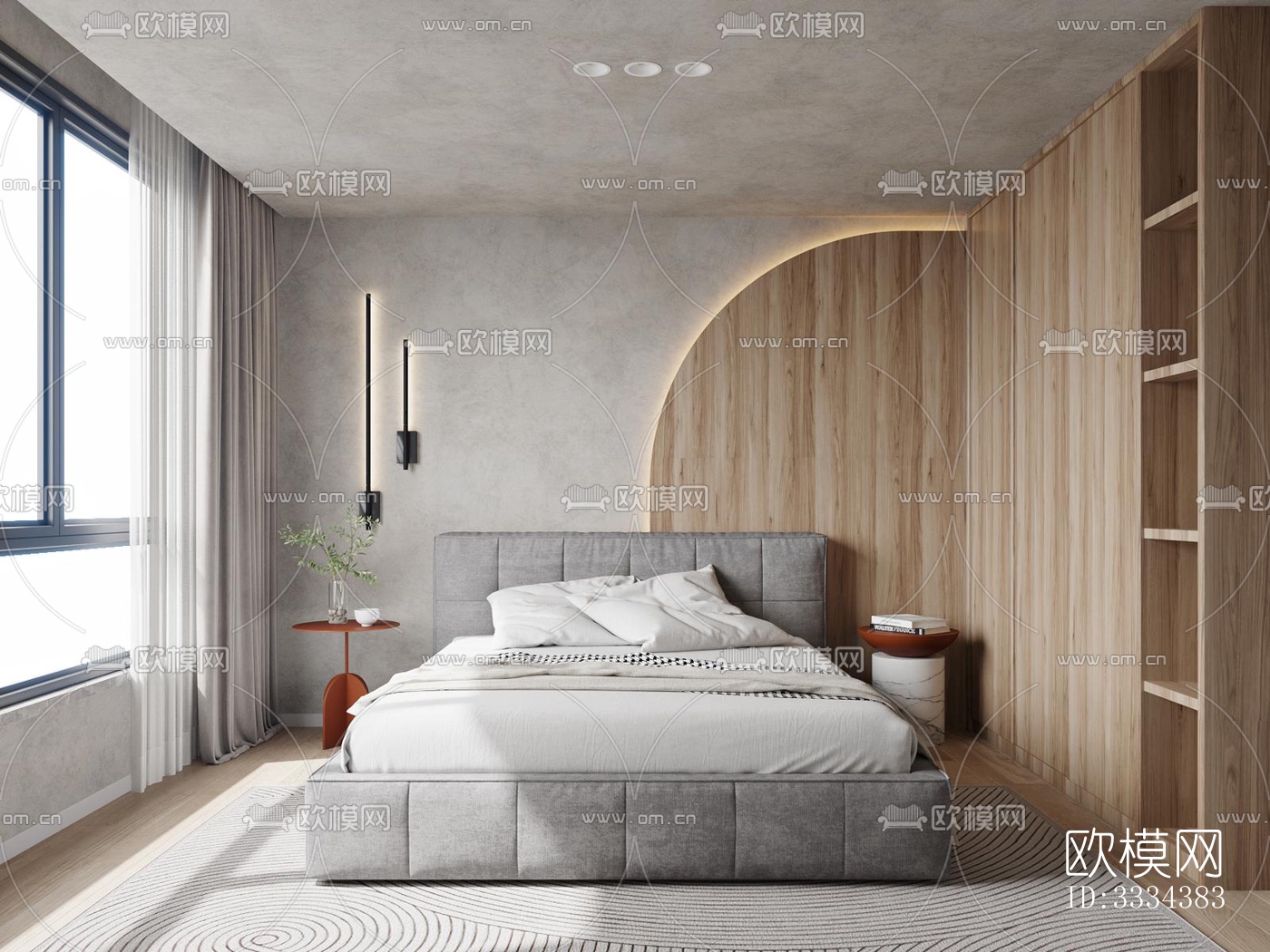 现代卧室效果图下载（渲染图5）