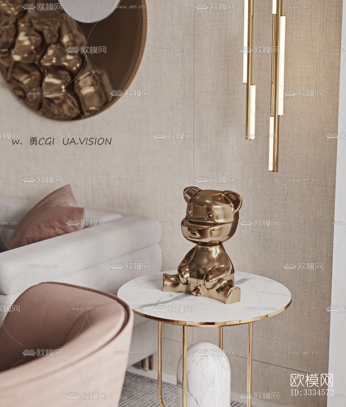 现代客厅效果图下载（渲染图1）