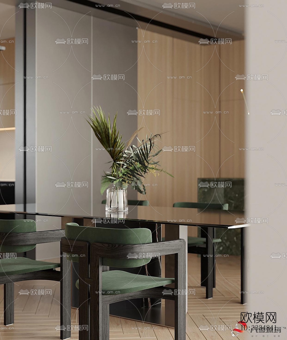 现代餐厅效果图下载（渲染图3）