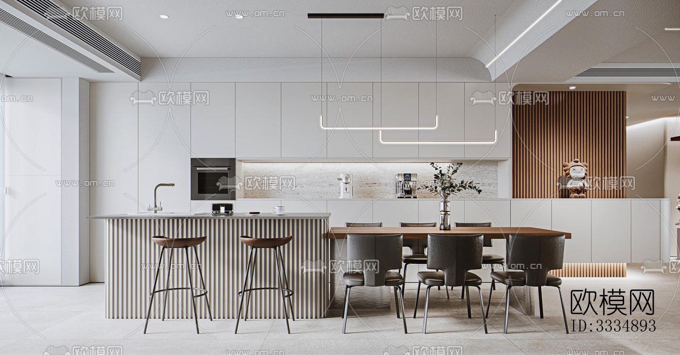 现代餐厅效果图下载（渲染图2）