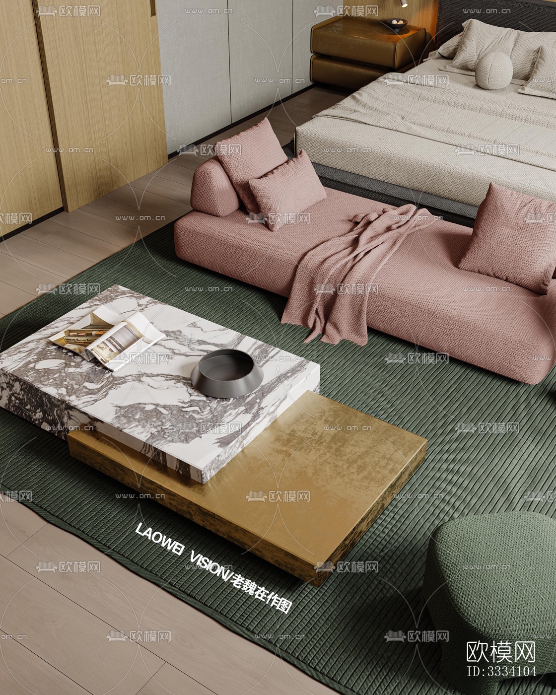 现代卧室效果图下载（渲染图7）