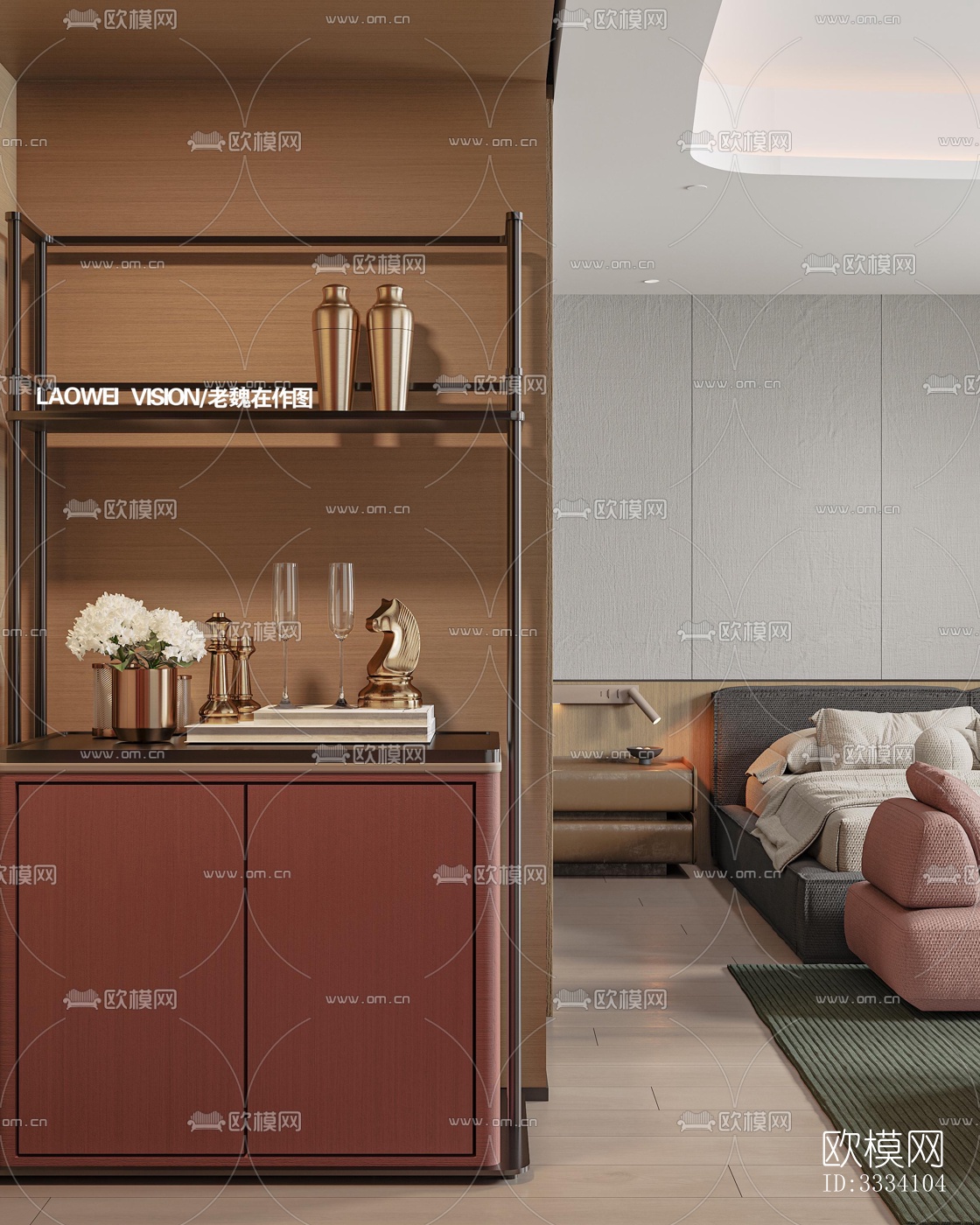 现代卧室效果图下载（渲染图5）