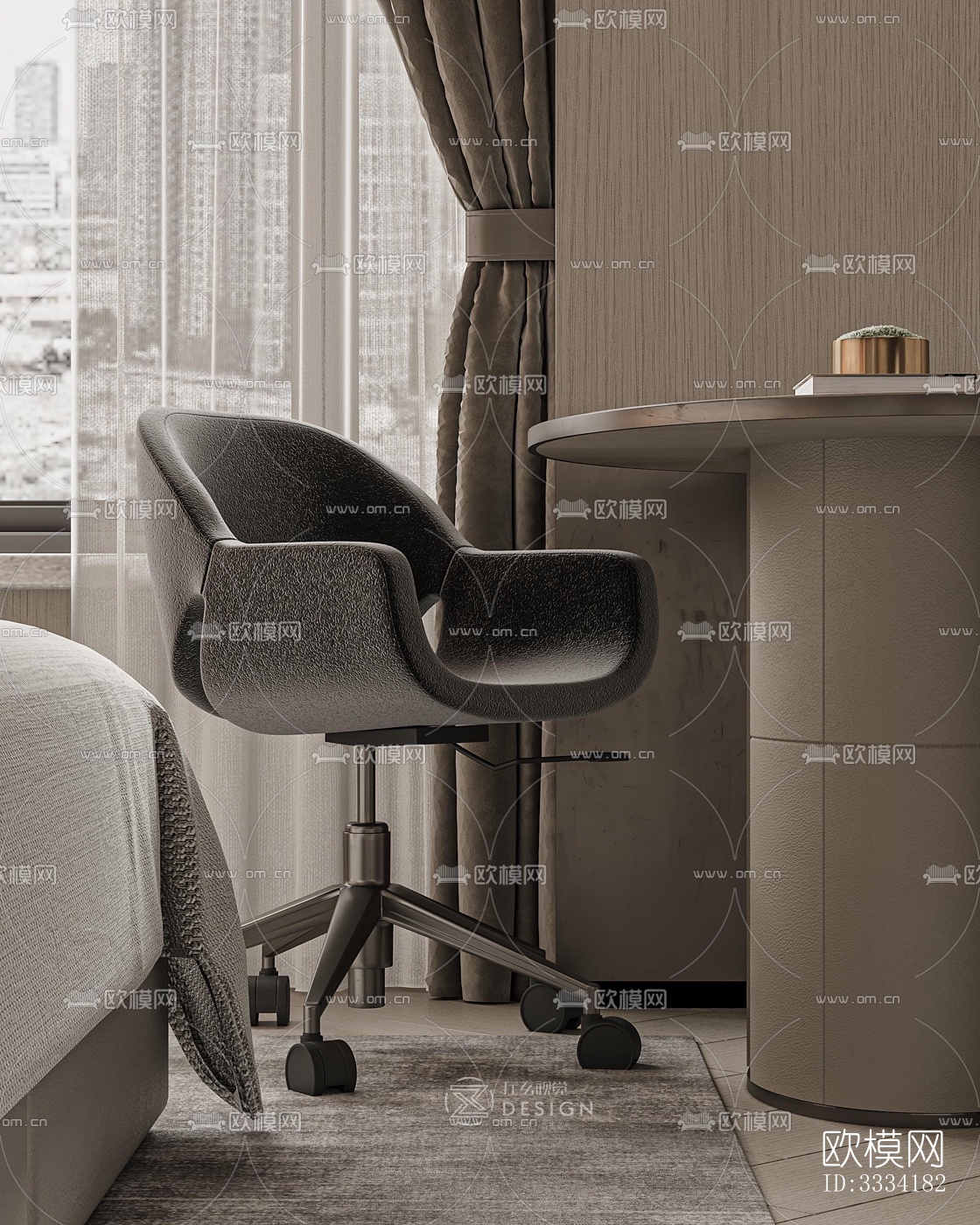 现代卧室效果图下载（渲染图3）