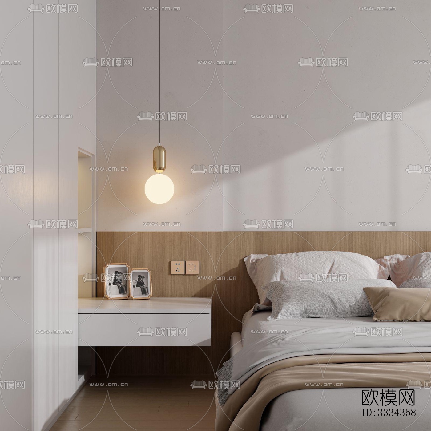 现代卧室效果图下载（渲染图2）