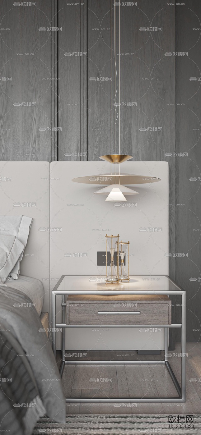 现代卧室效果图下载（渲染图7）