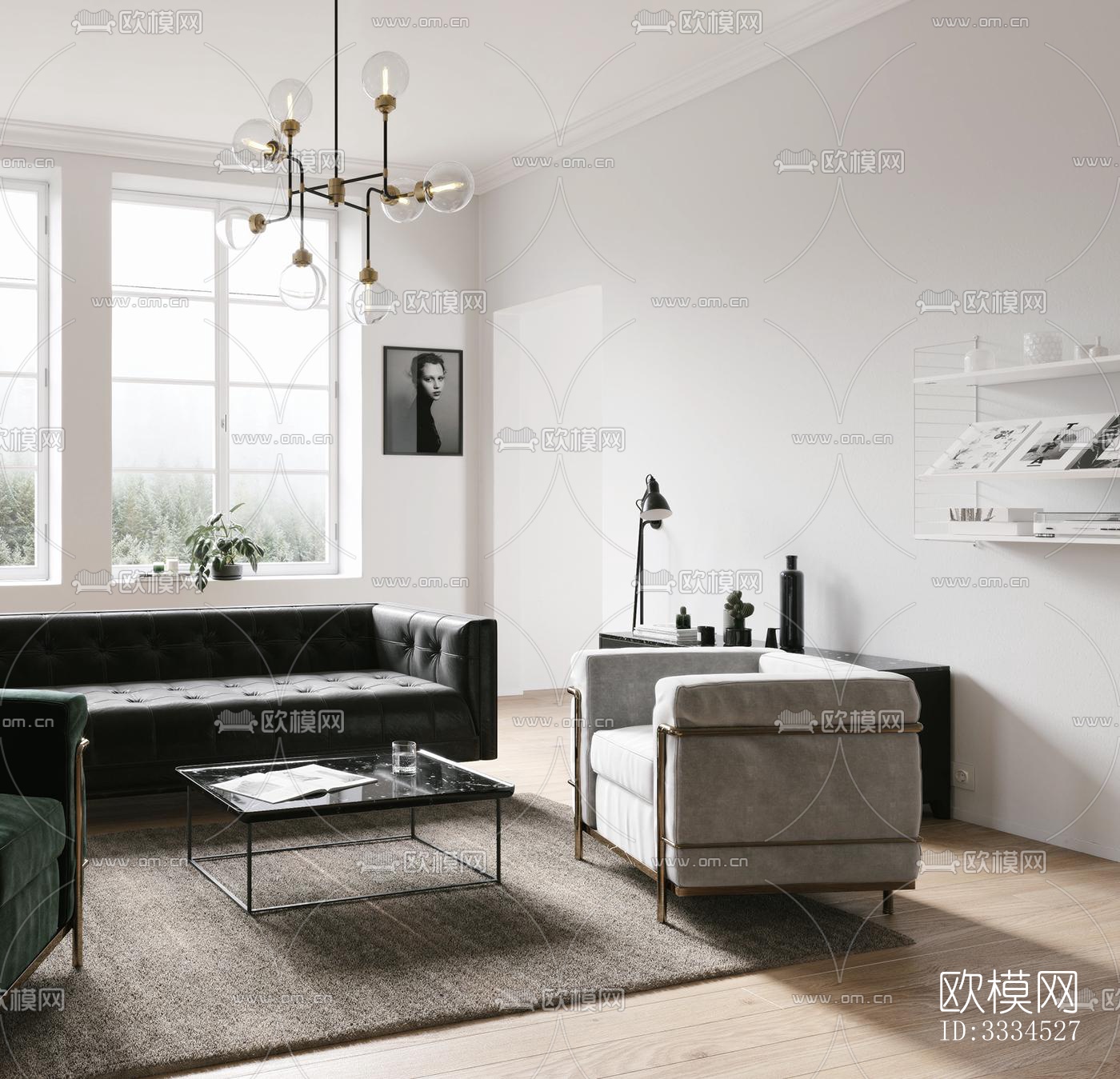 现代客厅效果图下载（渲染图11）