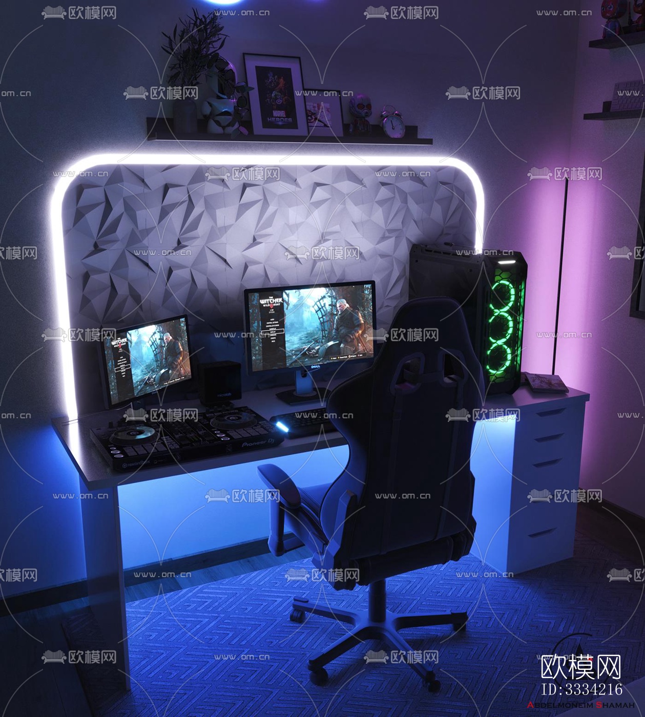 现代卧室效果图下载（渲染图2）