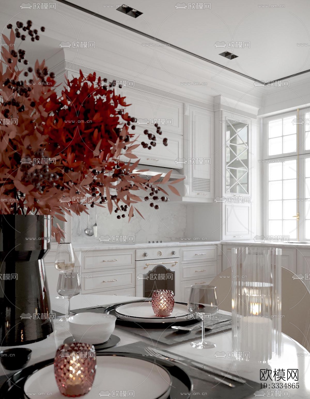 现代餐厅效果图下载（渲染图6）