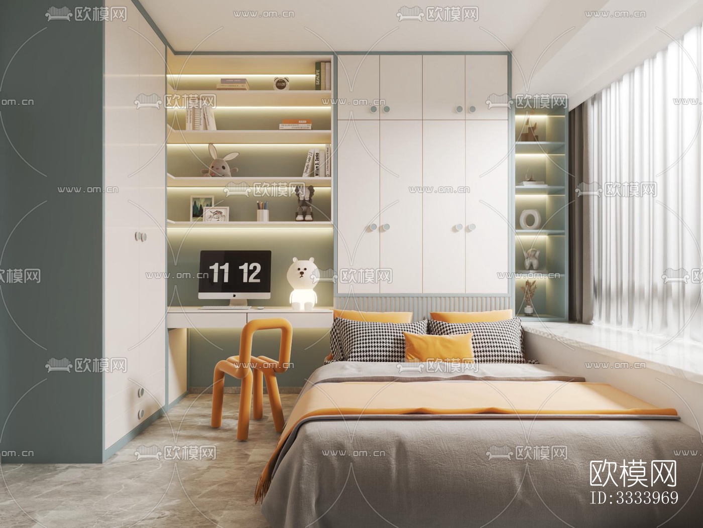 现代儿童房效果图下载（渲染图7）