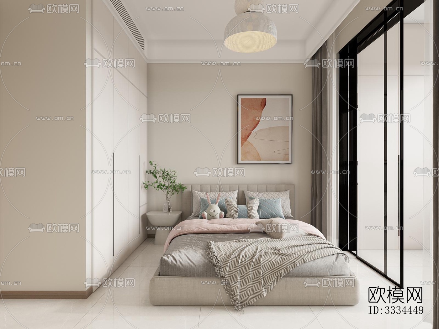 现代卧室效果图下载（渲染图2）
