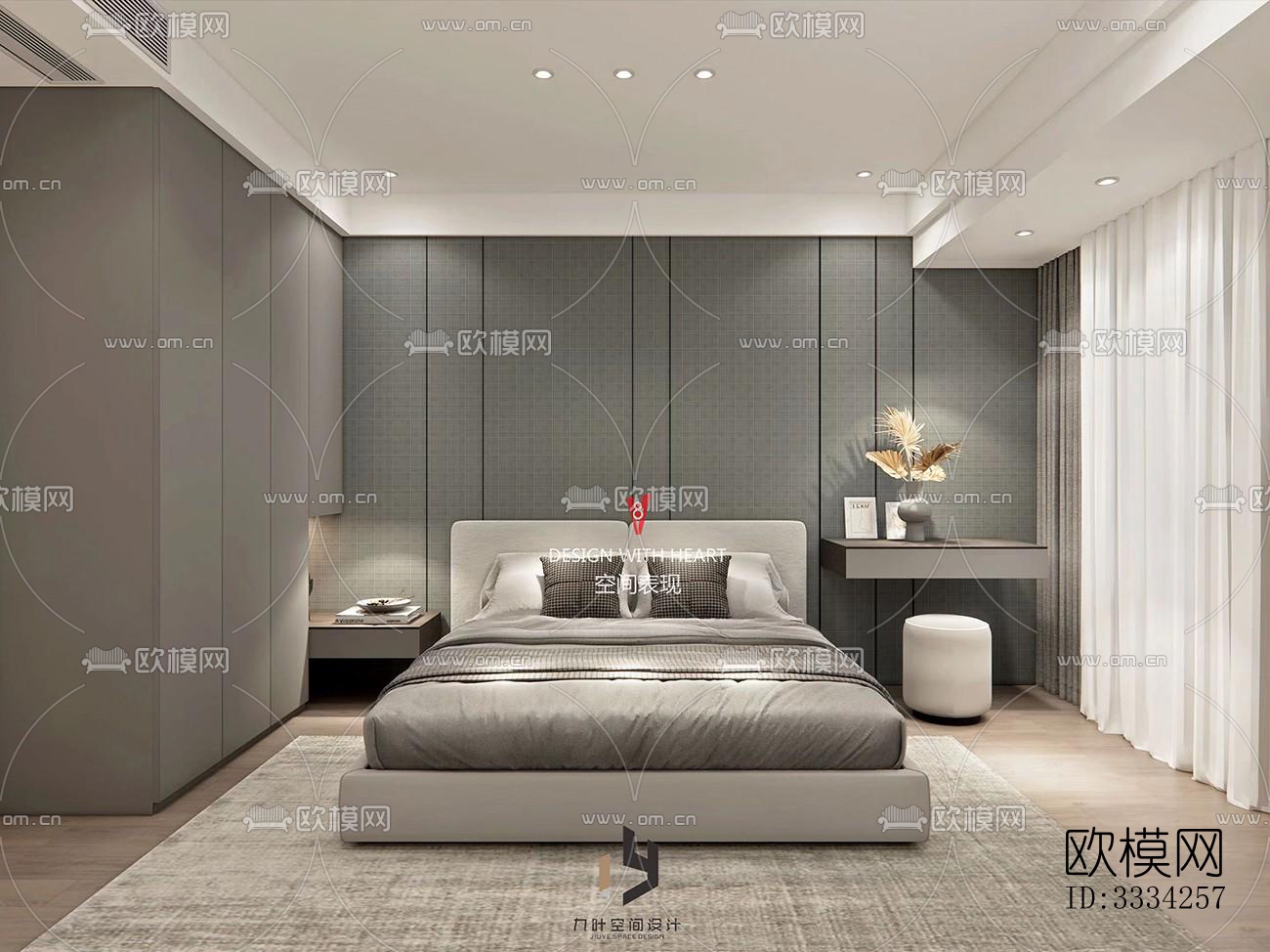 现代卧室效果图下载（渲染图10）