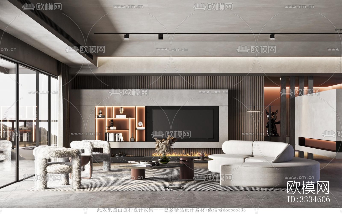 现代客厅效果图下载（渲染图12）