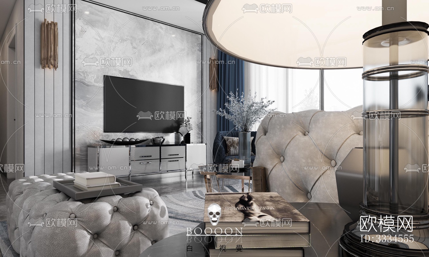 现代客厅效果图下载（渲染图7）