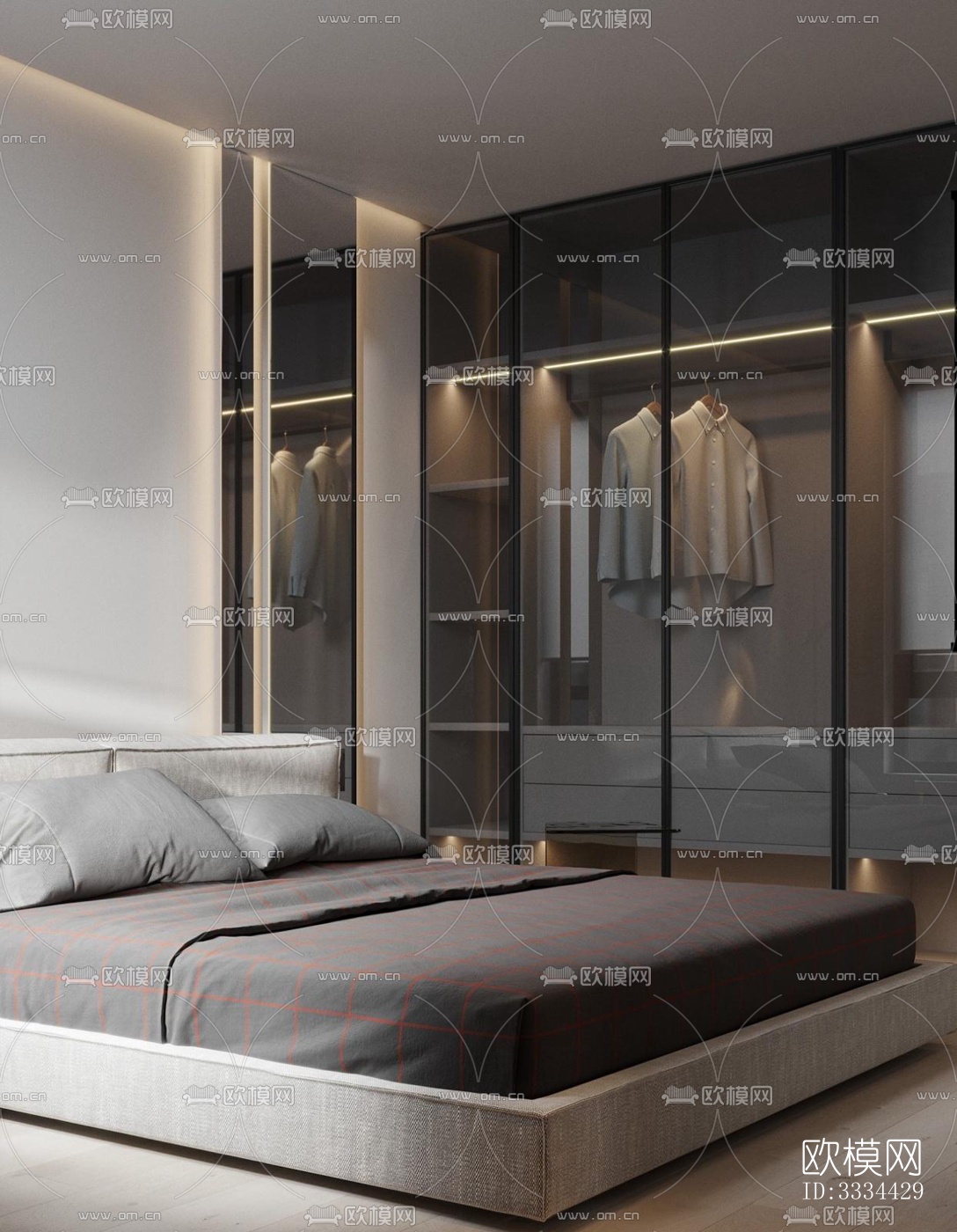 现代卧室效果图下载（渲染图6）