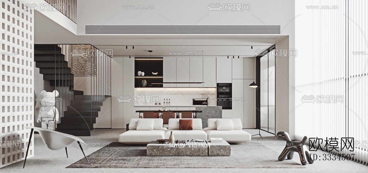 现代客厅效果图下载（渲染图6）