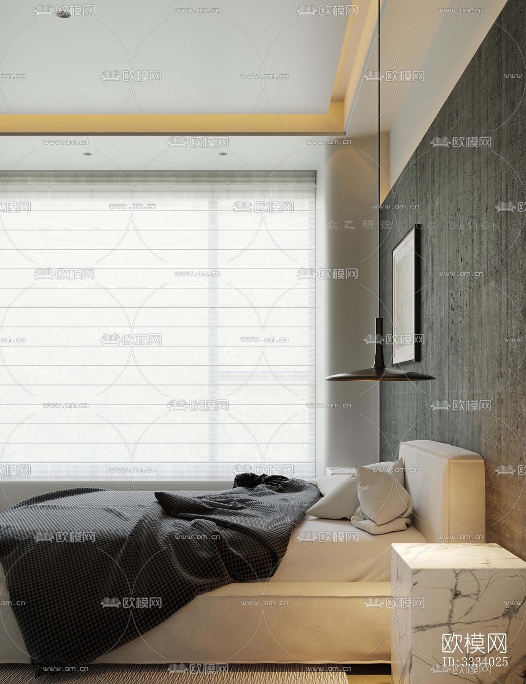现代卧室效果图下载（渲染图5）