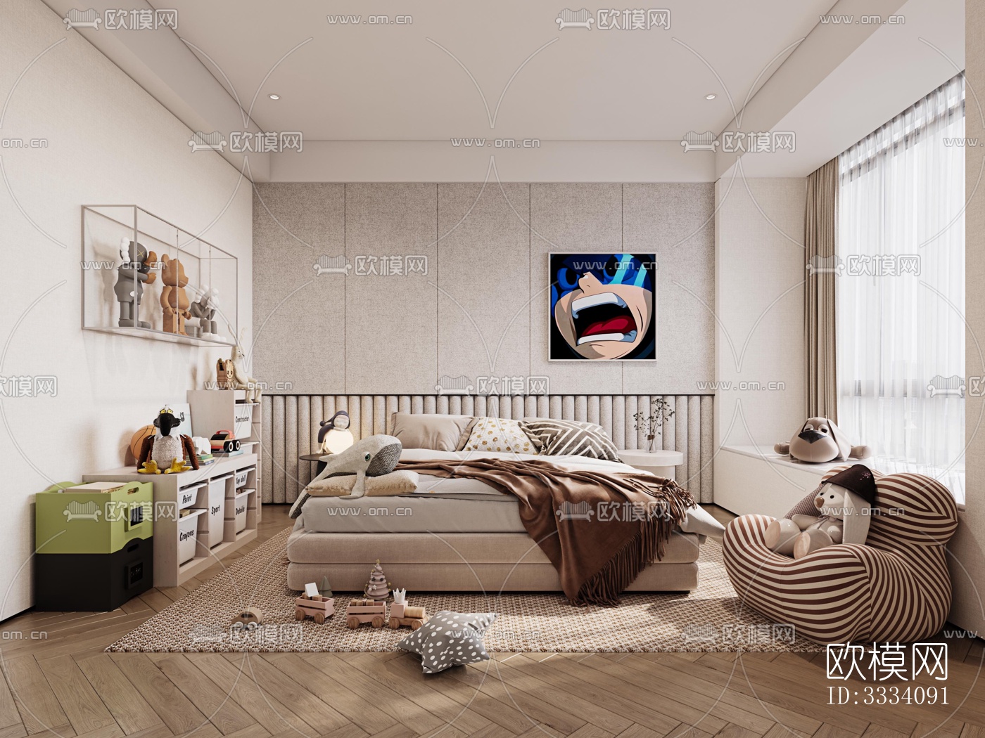 现代卧室效果图下载（渲染图2）