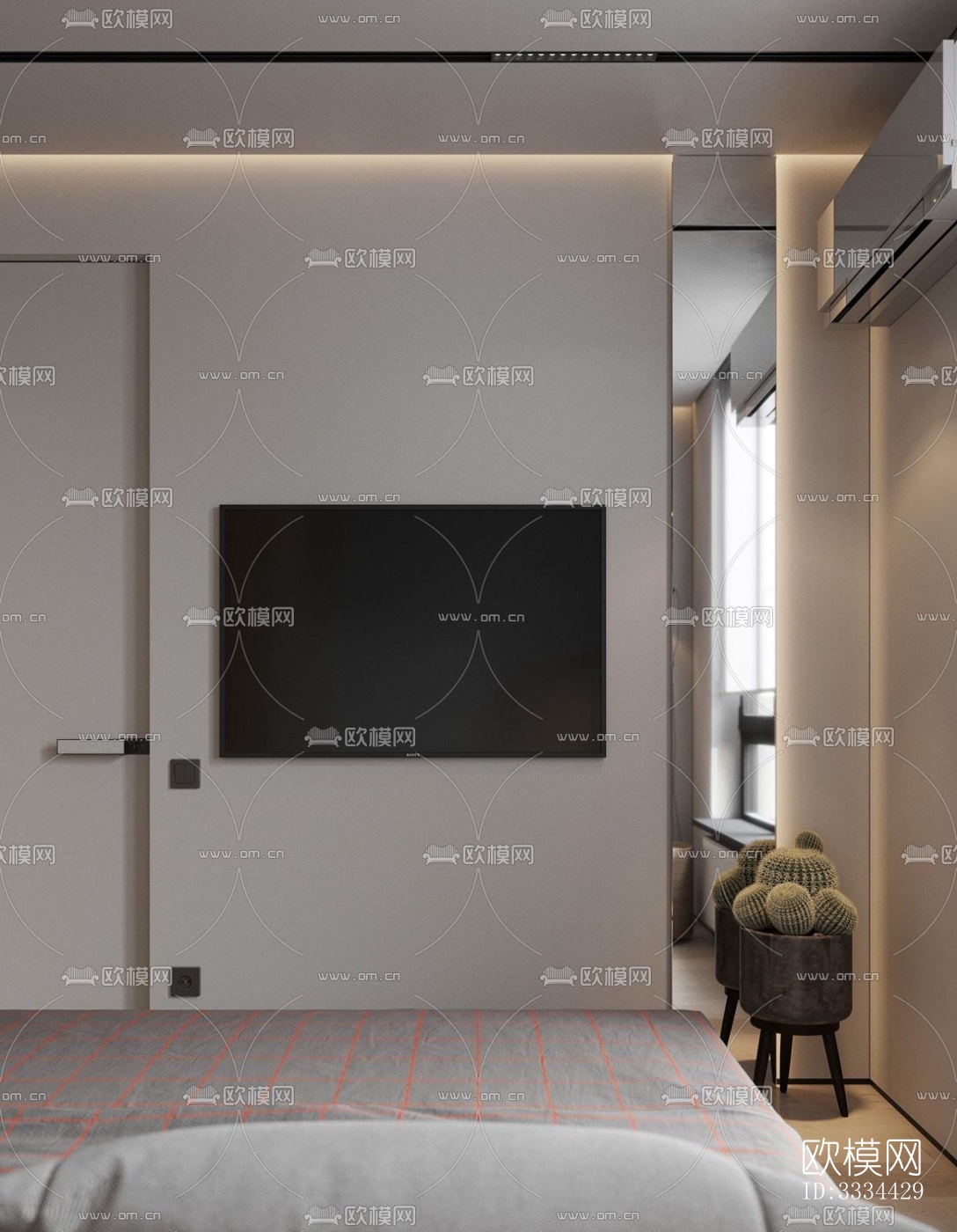 现代卧室效果图下载（渲染图3）