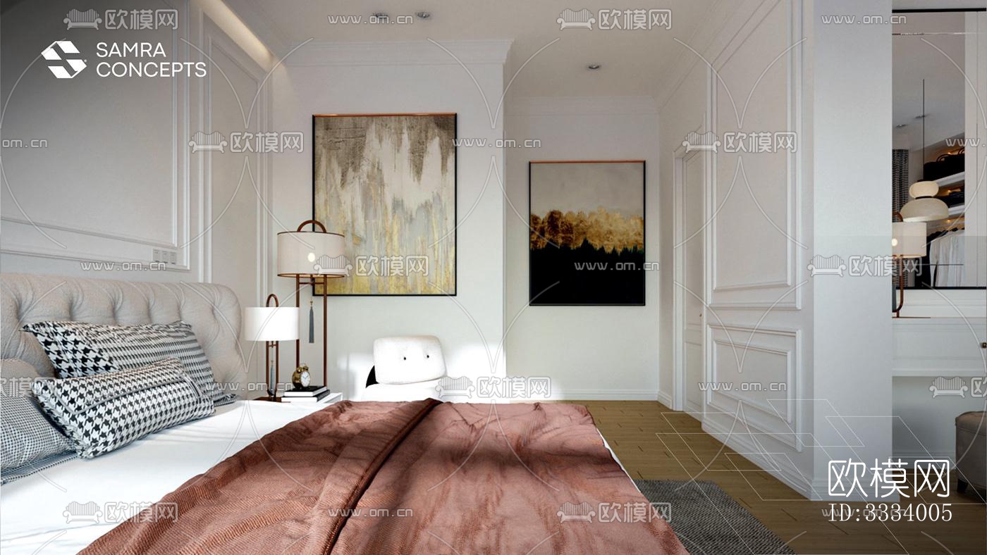 现代卧室效果图下载（渲染图3）
