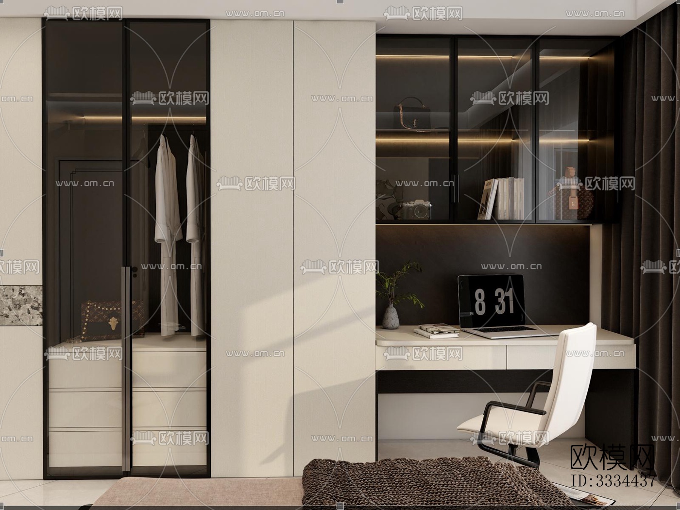 现代卧室效果图下载（渲染图4）