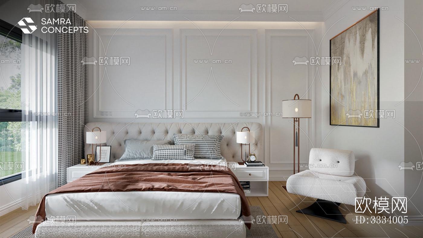 现代卧室效果图下载（渲染图5）